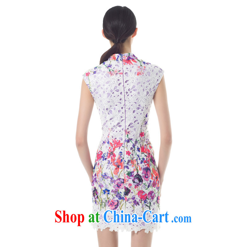Wood is really the Tang with 2015 spring and summer new languages empty beauty cheongsam dress stamp duty and stylish dresses 42,772 02 pure white XXL (B), wood really has, on-line shopping