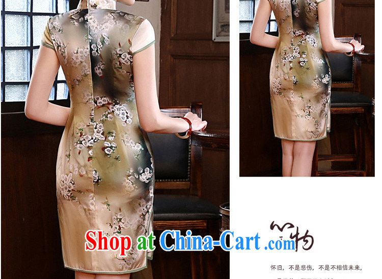 pro-am, new 2015 daily fashion improved upscale silk retro beauty heavy sauna Silk Cheongsam dress tea-colored XL - waist 78 CM pictures, price, brand platters! Elections are good character, the national distribution, so why buy now enjoy more preferential! Health