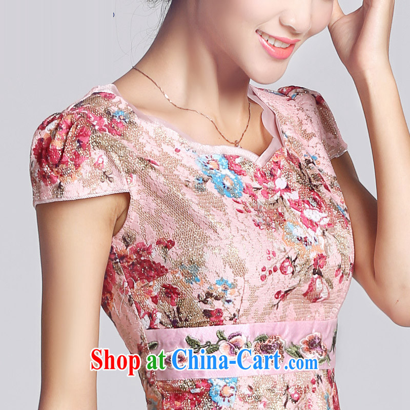 And, in accordance with classical lady dresses retro embroidery flowers daily short cheongsam dress cultivating improved and new LYE 33,306 pink XXXL, in accordance with (leyier), shopping on the Internet