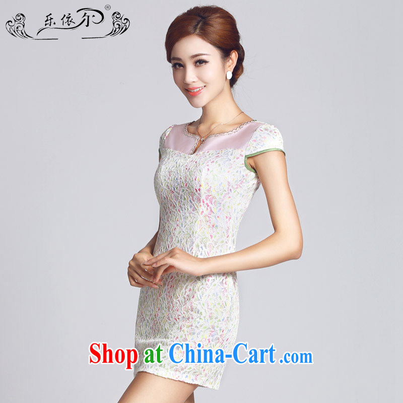 And, in accordance with spring loaded new cheongsam lace-patterned improved short, female cheongsam dress everyday ladies LYE 2015 66,605 white XXL, in accordance with (leyier), shopping on the Internet