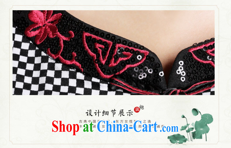 And in spring 2015 the new short-sleeved girl cheongsam improved embroidery flowers daily cultivating short cheongsam dress female LYE 66,607 grid color XXL pictures, price, brand platters! Elections are good character, the national distribution, so why buy now enjoy more preferential! Health