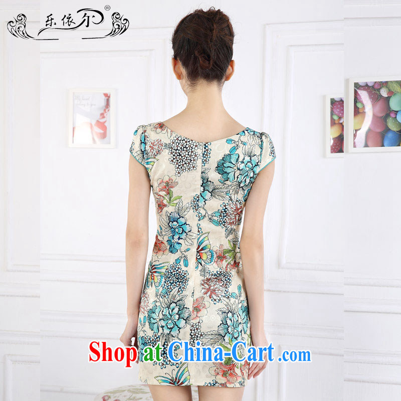 And, in accordance with antique Ethnic Wind stamp short cheongsam 2015 spring new short-sleeved improved female cheongsam dress the drill LYE 66,627 green XXL, and, in accordance with (leyier), online shopping