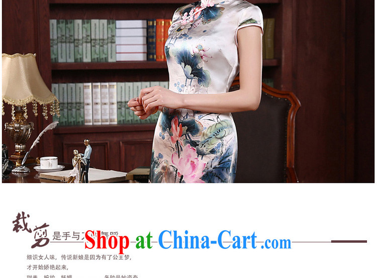 pro-am 2015 new summer fashion short improved retro upscale silk heavy sauna Silk Cheongsam dress picture color 2 XL - waist 82 CM pictures, price, brand platters! Elections are good character, the national distribution, so why buy now enjoy more preferential! Health