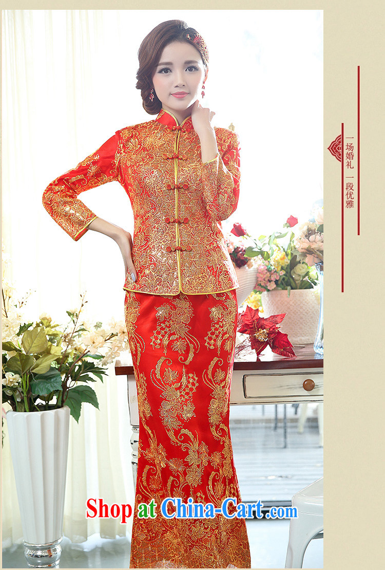 Mu season 2015 spring loaded Tang cheongsam Long Red Beauty embroidered marriages served toast wedding dresses back door female Red 1508 XXXL pictures, price, brand platters! Elections are good character, the national distribution, so why buy now enjoy more preferential! Health