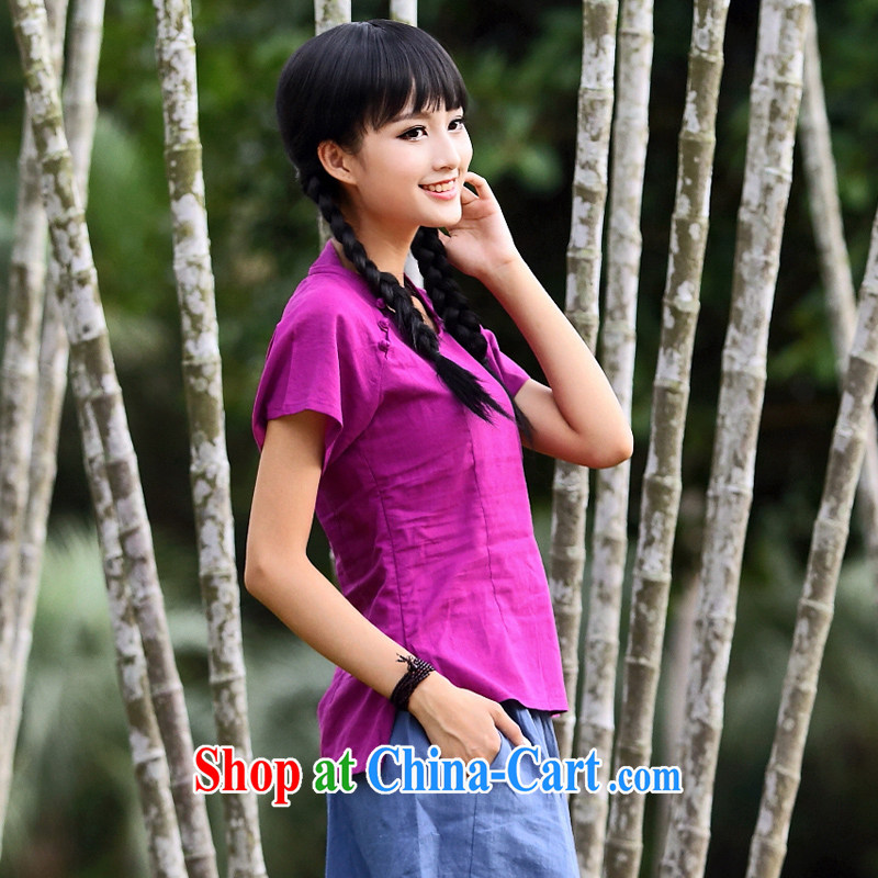China's Ethnic classic 2015 original female short-sleeved new relaxed summer fresh beauty T-shirt literary Chinese, served by the red L, China Classic (HUAZUJINGDIAN), online shopping