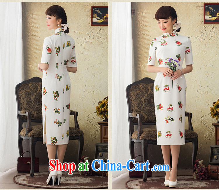 once and for all the proverbial hero Mobile Phone 2015 spring and summer with new, long, improved cheongsam dress stylish stamp cheongsam dress retro white XL pictures, price, brand platters! Elections are good character, the national distribution, so why buy now enjoy more preferential! Health