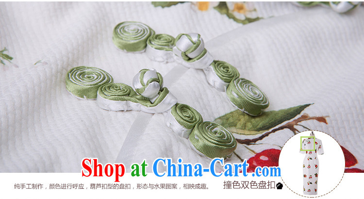 once and for all the proverbial hero Mobile Phone 2015 spring and summer with new, long, improved cheongsam dress stylish stamp cheongsam dress retro white XL pictures, price, brand platters! Elections are good character, the national distribution, so why buy now enjoy more preferential! Health