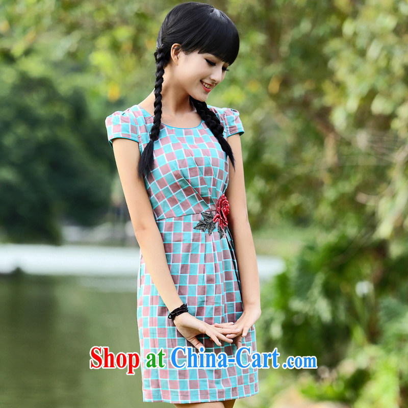 China classic * Christina . . summer youth modern improved short-sleeved dresses patterned embroidered beauty dress suit XL, China Classic (HUAZUJINGDIAN), shopping on the Internet