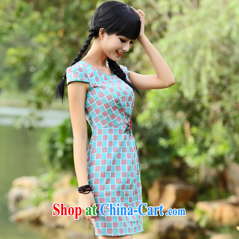 China classic * Christina . . summer youth modern improved short-sleeved dresses patterned embroidered beauty dress suit XL, China Classic (HUAZUJINGDIAN), shopping on the Internet
