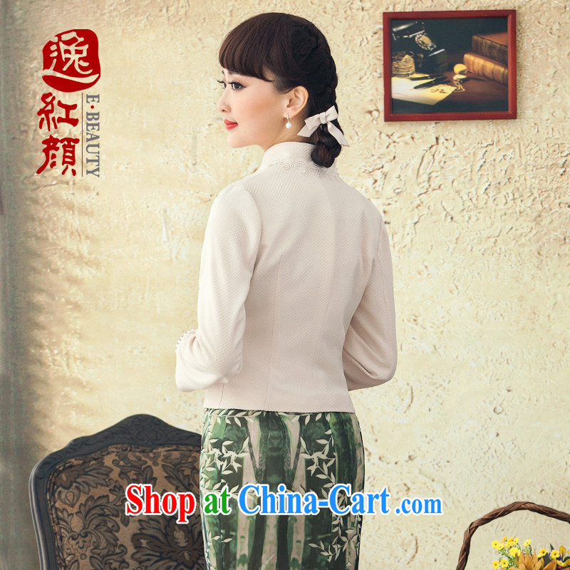 once and for all and proverbial hero cloud Song 2015 spring and summer short, long-sleeved jacket female Chinese National wind, for cultivating T-shirt white XL March 27, shipping, and proverbial hero once and for all, and shopping on the Internet
