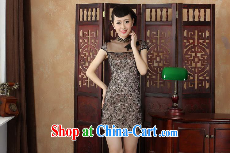 Summer dresses with stylish and improved 2014 new elegant short-day dresses dresses lace transparent robes black L pictures, price, brand platters! Elections are good character, the national distribution, so why buy now enjoy more preferential! Health