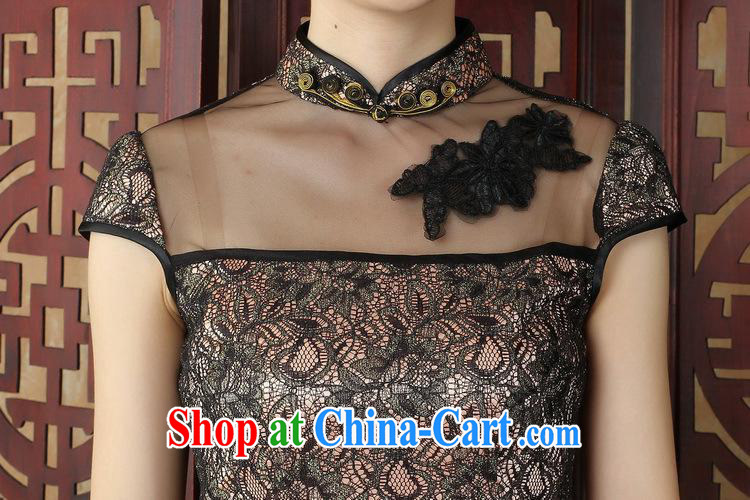 Summer dresses with stylish and improved 2014 new elegant short-day dresses dresses lace transparent robes black L pictures, price, brand platters! Elections are good character, the national distribution, so why buy now enjoy more preferential! Health