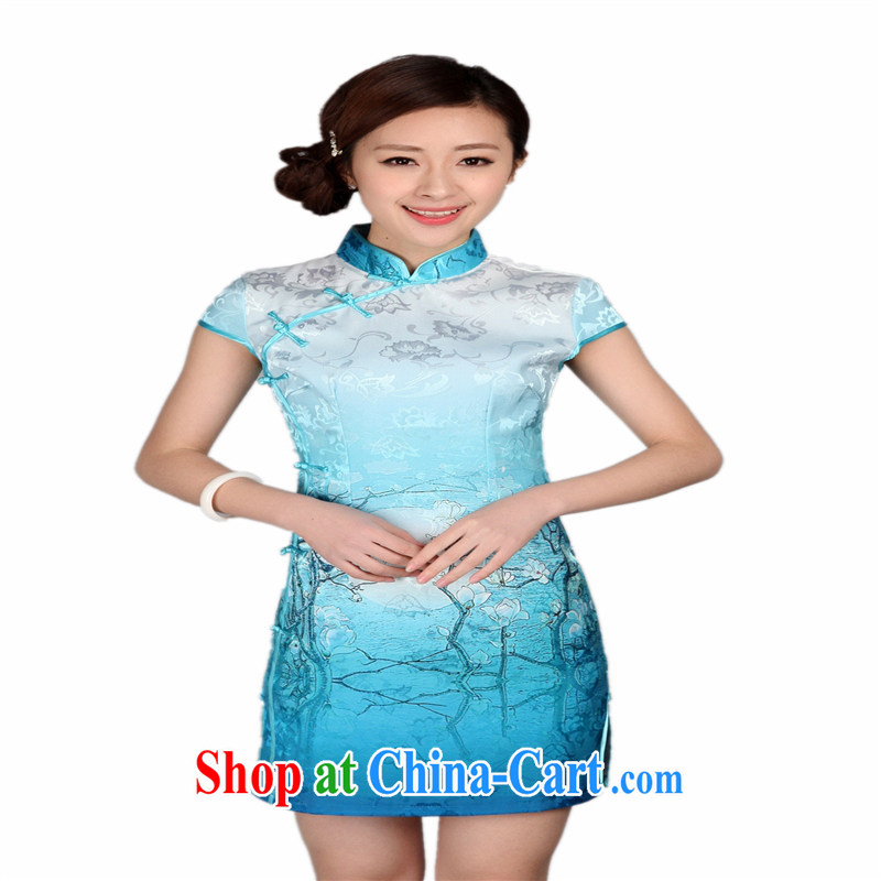 Wholesale new, improved day-short, Retro cheongsam dress jacquard cotton stamp beauty and elegant low-power's THM 0009 XXL, health concerns (Rvie .), and, on-line shopping