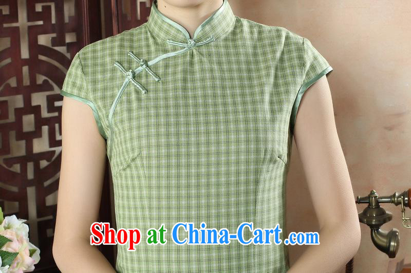 New autumn and summer fashion dresses daily retro-snap grid cheongsam dress refined elegance short-sleeved qipao GZDX S 001 pictures, price, brand platters! Elections are good character, the national distribution, so why buy now enjoy more preferential! Health