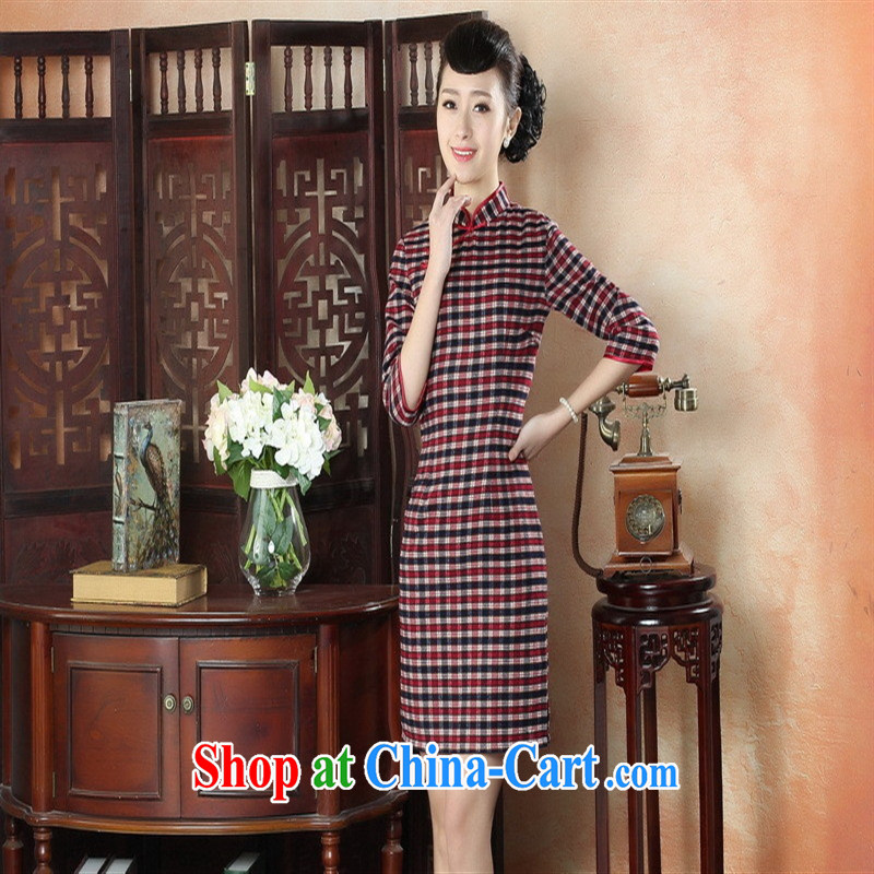 New fall and winter improved dresses beauty and stylish cotton the cheongsam dress retro elegance of Korea tartan dresses GZZX 0006 XXL, health concerns (Rvie), and, on-line shopping