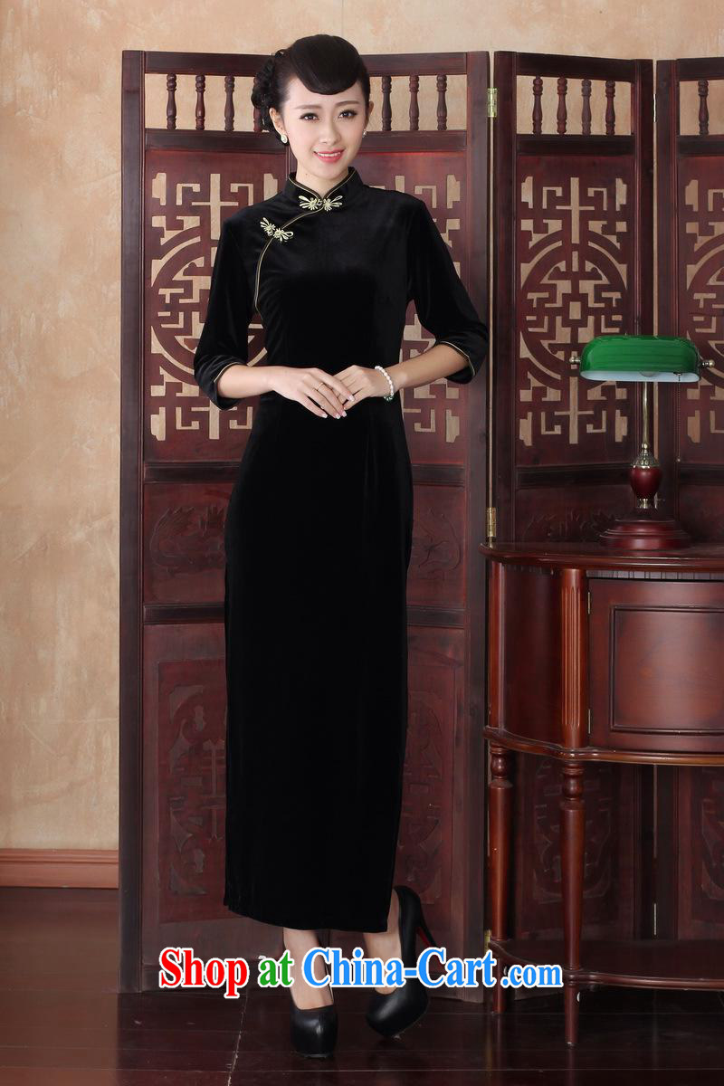 New winter and Autumn and dress sense of the cheongsam dress cuff, elastic Solid Color elegance, long the velvet cheongsam dress SRCQ XXL 003 pictures, price, brand platters! Elections are good character, the national distribution, so why buy now enjoy more preferential! Health