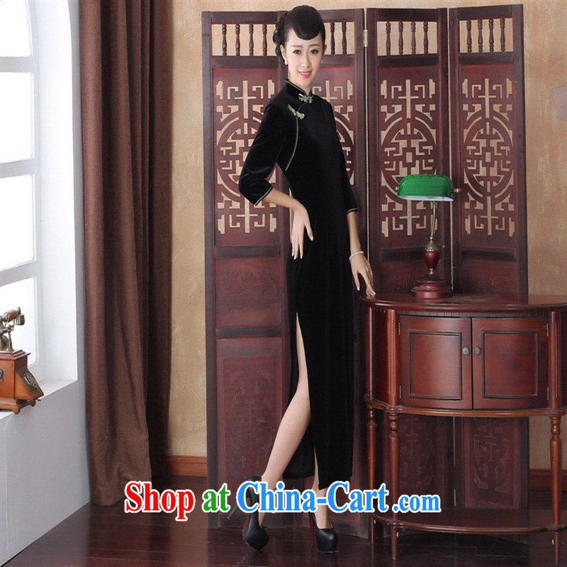New winter and Autumn and dress sense of the cheongsam dress Cuff. stretch a solid color elegance, long the velvet cheongsam dress SRCQ XXL 003, health concerns (Rvie .), and, on-line shopping