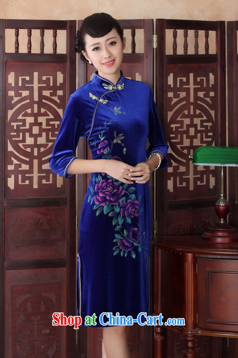 New autumn antique gold velour cheongsam elegant graphics thin beauty fashion ladies cuff in cheongsam dress wholesale SRZX 0014 XXL pictures, price, brand platters! Elections are good character, the national distribution, so why buy now enjoy more preferential! Health