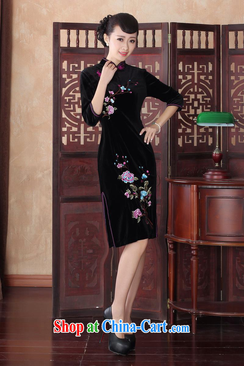 In 2014 cuff cheongsam dress style fall and winter season with improved Stylish retro large code Kim velvet dress MOM 0016 SRZX XXL pictures, price, brand platters! Elections are good character, the national distribution, so why buy now enjoy more preferential! Health