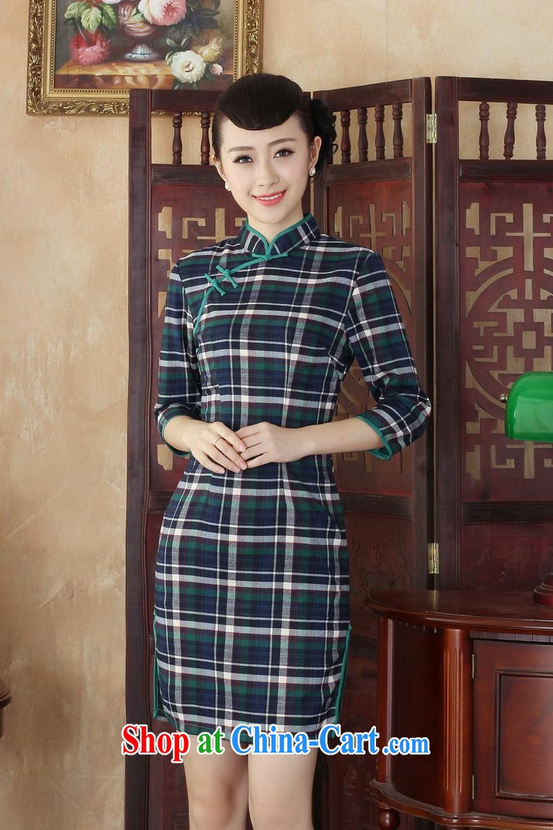 Summer 2014 new girls cotton cheongsam dress tartan aura of Korea retro improved daily in qipao cuff GZZX 0003 XXL pictures, price, brand platters! Elections are good character, the national distribution, so why buy now enjoy more preferential! Health