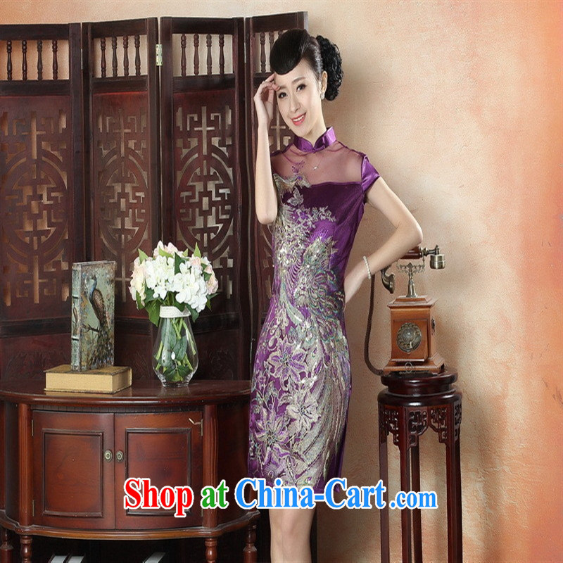 Red bridal wedding dresses wedding toast clothing, style lace short Phoenix embroidery cheongsam dress LS 0008 XXL, health concerns (Rvie .), and, on-line shopping