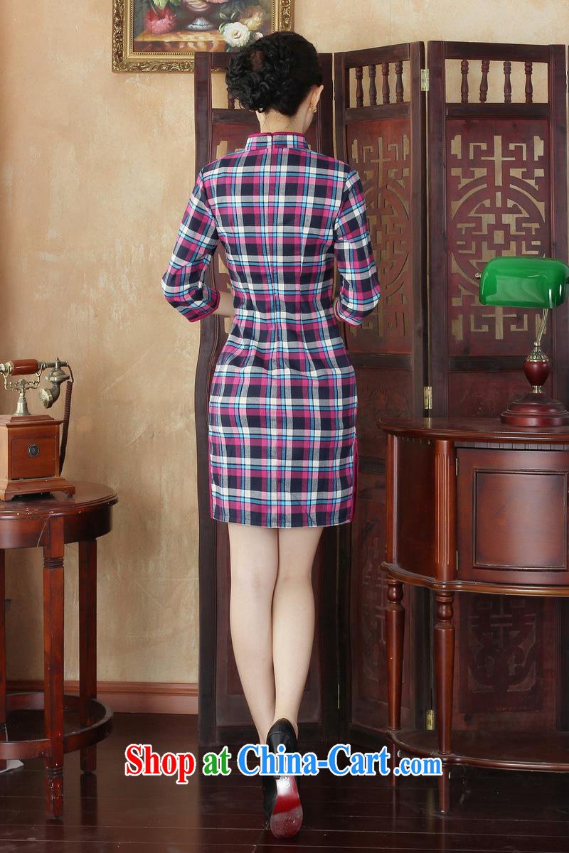 Summer 2014 new girls cotton cheongsam dress tartan aura of Korea retro improved daily in qipao cuff GZZX 0002 XXL pictures, price, brand platters! Elections are good character, the national distribution, so why buy now enjoy more preferential! Health
