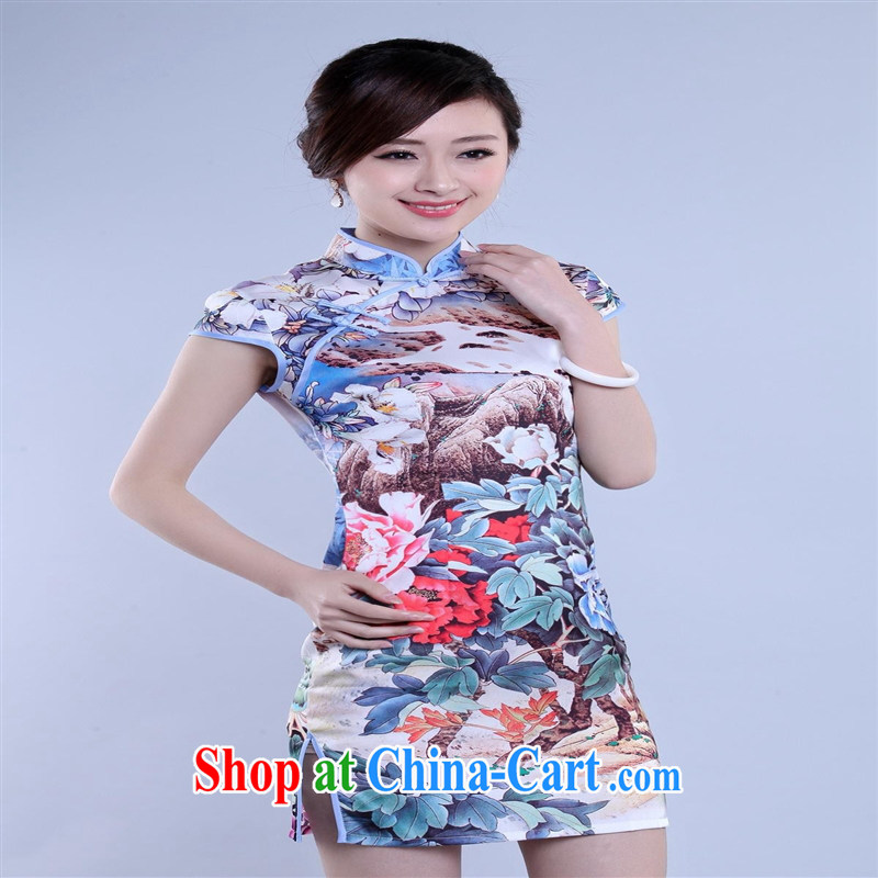 Wholesale new, improved day-short, Retro cheongsam dress silk floral beauty and elegant open's classic 0025 FS XXL, health concerns (Rvie .), and, on-line shopping