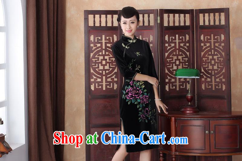 cheongsam wholesale 2014 new hand-painted the long retro velvet cheongsam improved stylish banquet cheongsam dress SRZX 0012 XXL pictures, price, brand platters! Elections are good character, the national distribution, so why buy now enjoy more preferential! Health