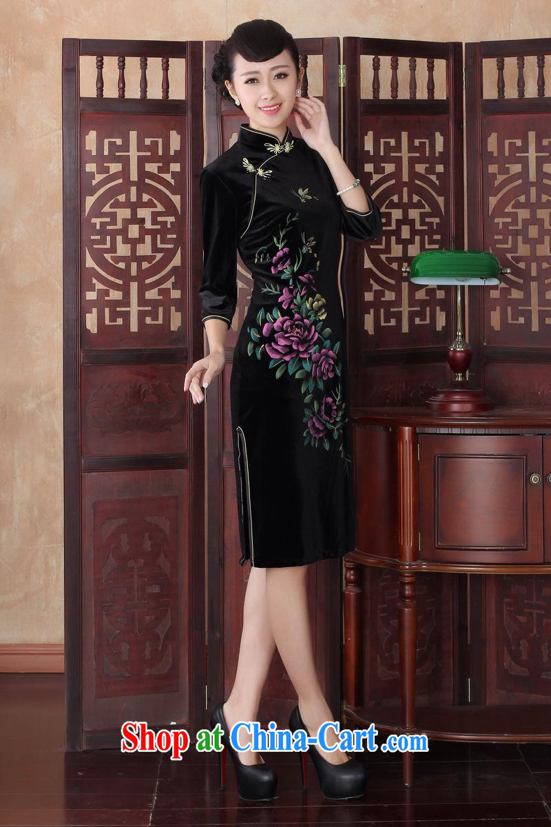 cheongsam wholesale 2014 new hand-painted the long retro velvet cheongsam improved stylish banquet cheongsam dress SRZX 0012 XXL pictures, price, brand platters! Elections are good character, the national distribution, so why buy now enjoy more preferential! Health