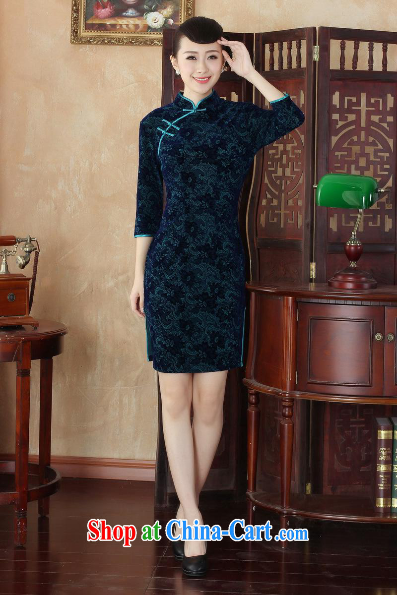 2014 New solid color gold velour 2014 autumn and winter new, Retro, long-sleeved improved stylish everyday dresses short SRZX 0001 XXL pictures, price, brand platters! Elections are good character, the national distribution, so why buy now enjoy more preferential! Health