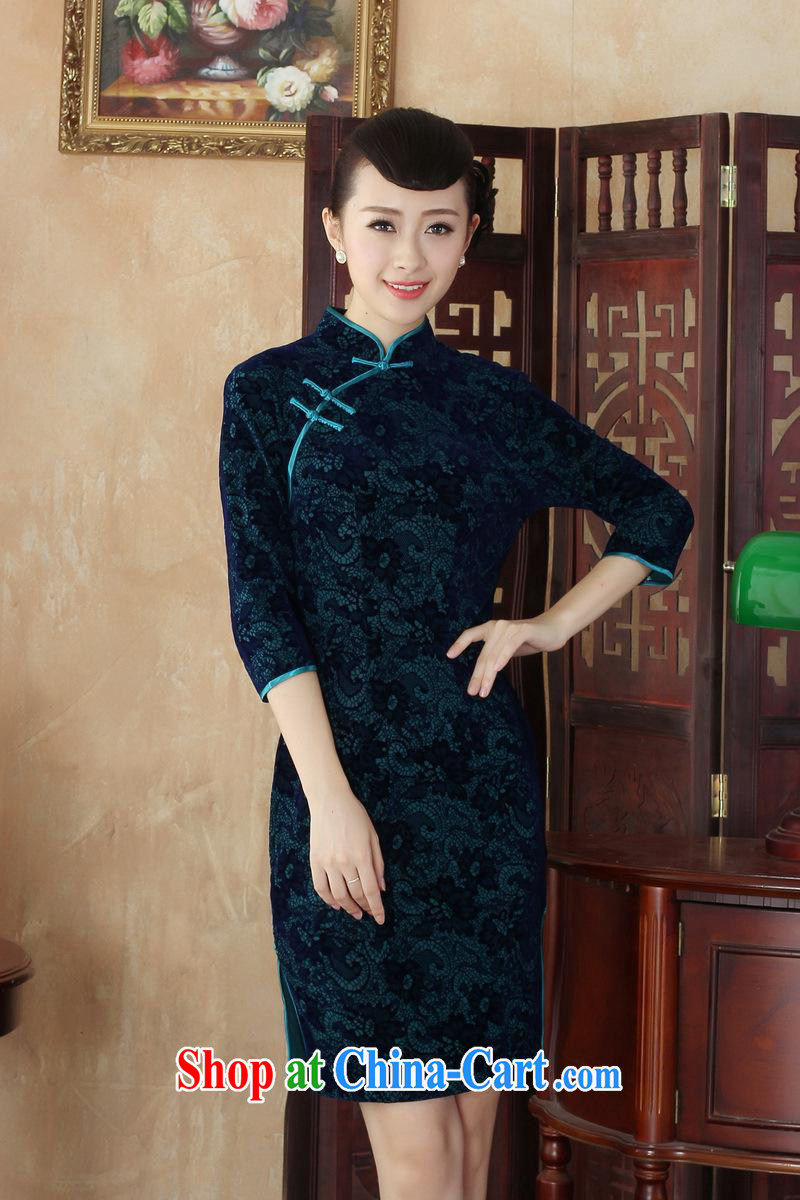 2014 New solid color gold velour 2014 autumn and winter new, Retro, long-sleeved improved stylish everyday dresses short SRZX 0001 XXL pictures, price, brand platters! Elections are good character, the national distribution, so why buy now enjoy more preferential! Health