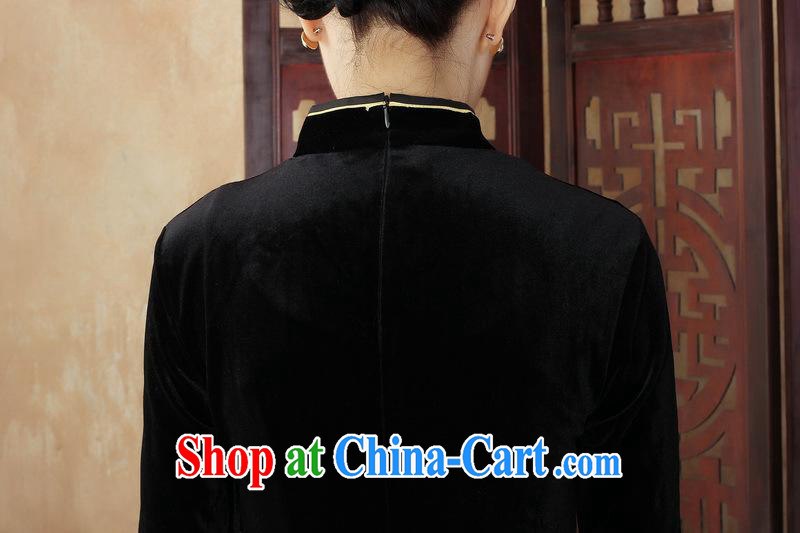 Retro improved stylish embroidered cheongsam dress, older MOM velvet cheongsam dress gold velour daily outfit skirt SRZX 0003 S pictures, price, brand platters! Elections are good character, the national distribution, so why buy now enjoy more preferential! Health