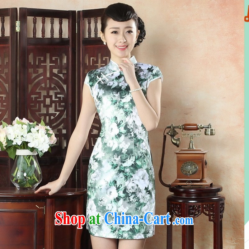 2015 new cheongsam dress summer improved stylish retro beauty everyday dresses dresses, short dresses, 0017 TLM XXL