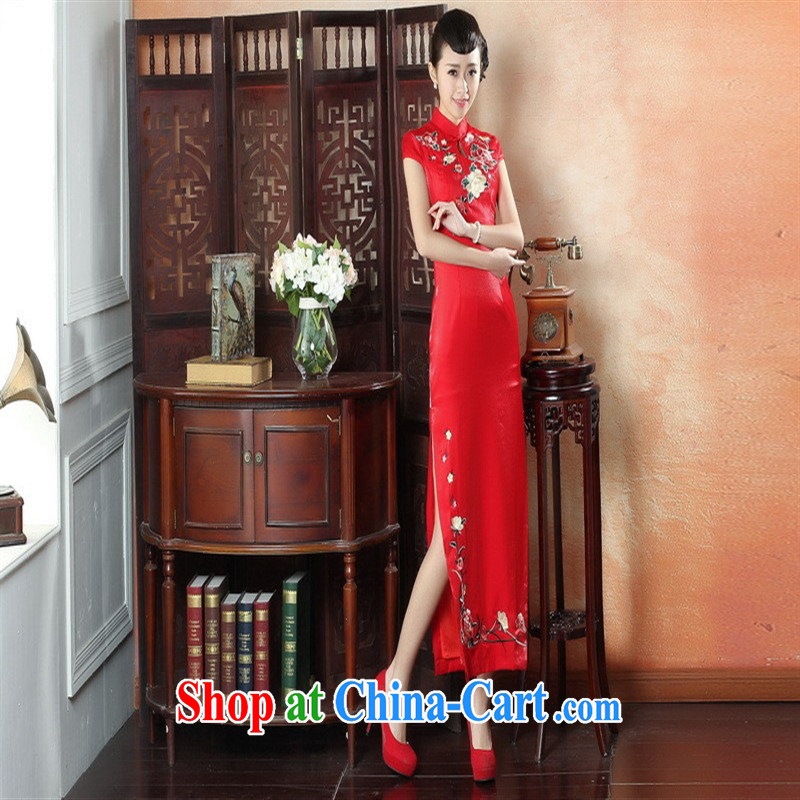 Factory direct red embroidery cheongsam dress bridal dresses large yards, Chinese artist dress CQP 0011 XXL, health concerns (Rvie .), and, on-line shopping