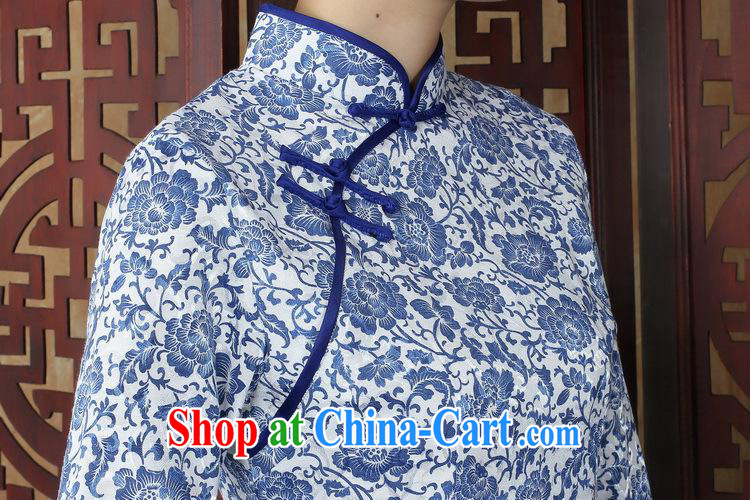 Chinese blue and white porcelain cheongsam short, with improved Stylish retro beauty in autumn cuff mother daily outfit skirt THMZX XXL 01 pictures, price, brand platters! Elections are good character, the national distribution, so why buy now enjoy more preferential! Health