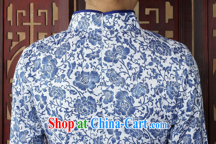 Chinese blue and white porcelain cheongsam short, with improved Stylish retro beauty in autumn cuff mother daily outfit skirt THMZX XXL 01 pictures, price, brand platters! Elections are good character, the national distribution, so why buy now enjoy more preferential! Health