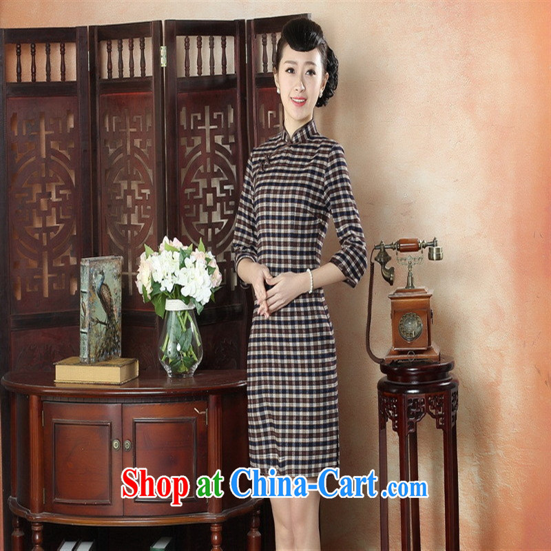 New winter and Autumn and latticed cheongsam dress improved stylish dresses retro beauty of elegance, qipao cuff GZZX 0007 XXL, health concerns (Rvie .), and, on-line shopping