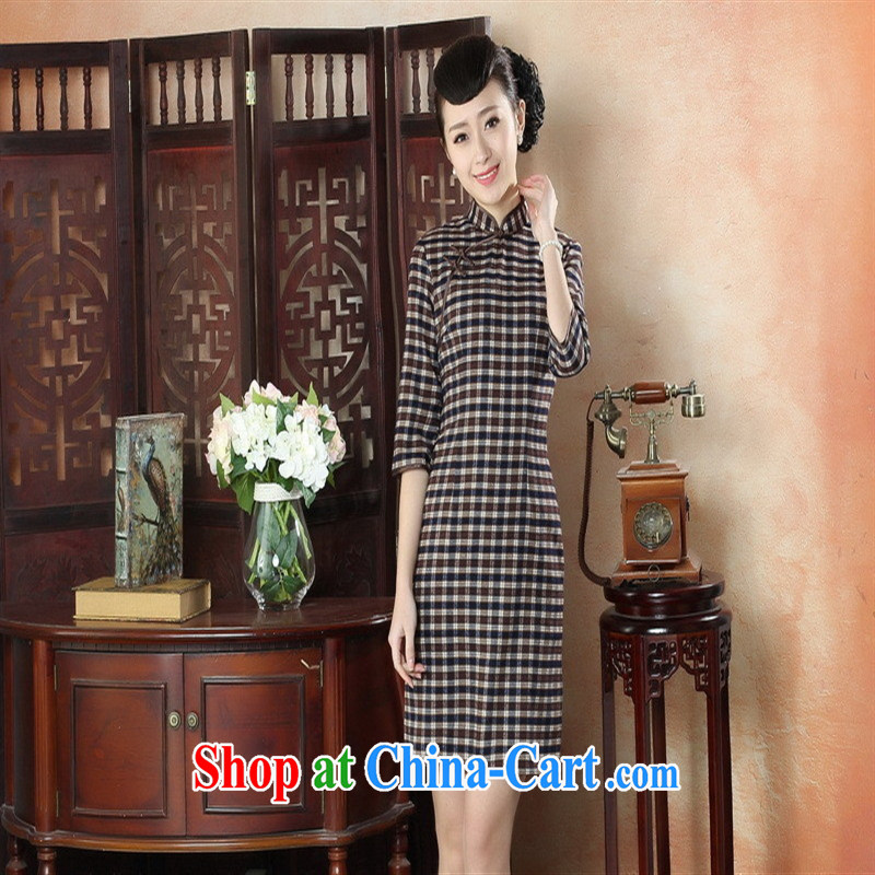 New winter and Autumn and latticed cheongsam dress improved stylish dresses retro beauty of elegance, qipao cuff GZZX 0007 XXL, health concerns (Rvie .), and, on-line shopping
