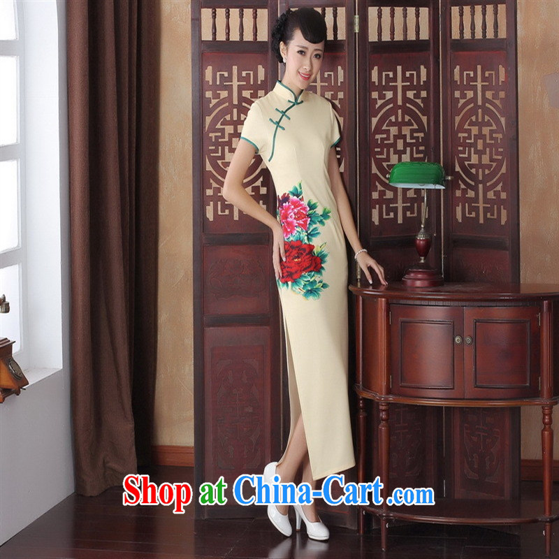 New autumn and summer fashion dress retro improved bows flag skirt elegance long cheongsam dress cheongsam beauty CQP 0006 XXL, health concerns (Rvie .), and, on-line shopping