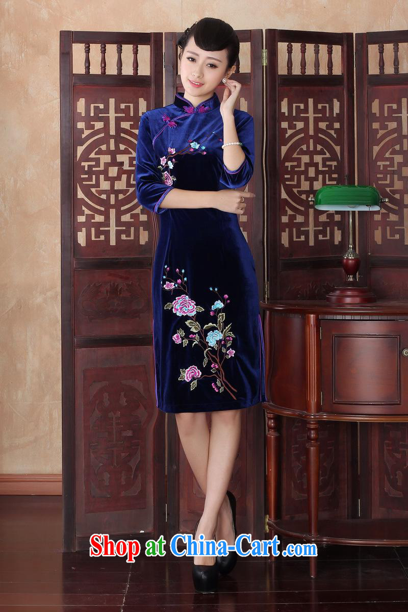 Cuff in gold velour cheongsam dress wedding dress improved bridal Ethnic Wind female Chinese summer spring 0015 SRZX XXL pictures, price, brand platters! Elections are good character, the national distribution, so why buy now enjoy more preferential! Health