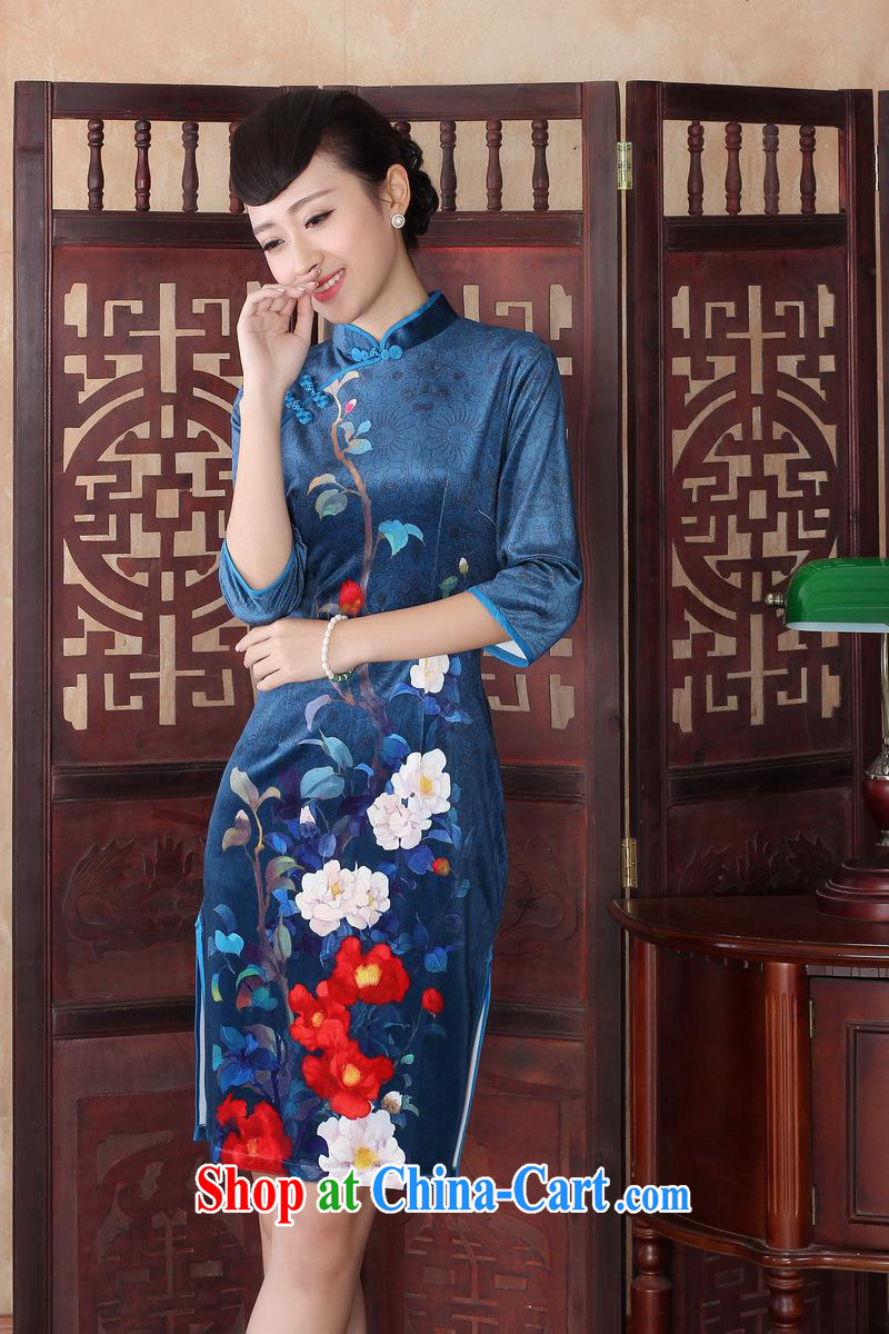 daily dress retro improved stylish beauty graphics thin elegance, velour cheongsam dress, qipao cuff SRZX 0011 XXL pictures, price, brand platters! Elections are good character, the national distribution, so why buy now enjoy more preferential! Health