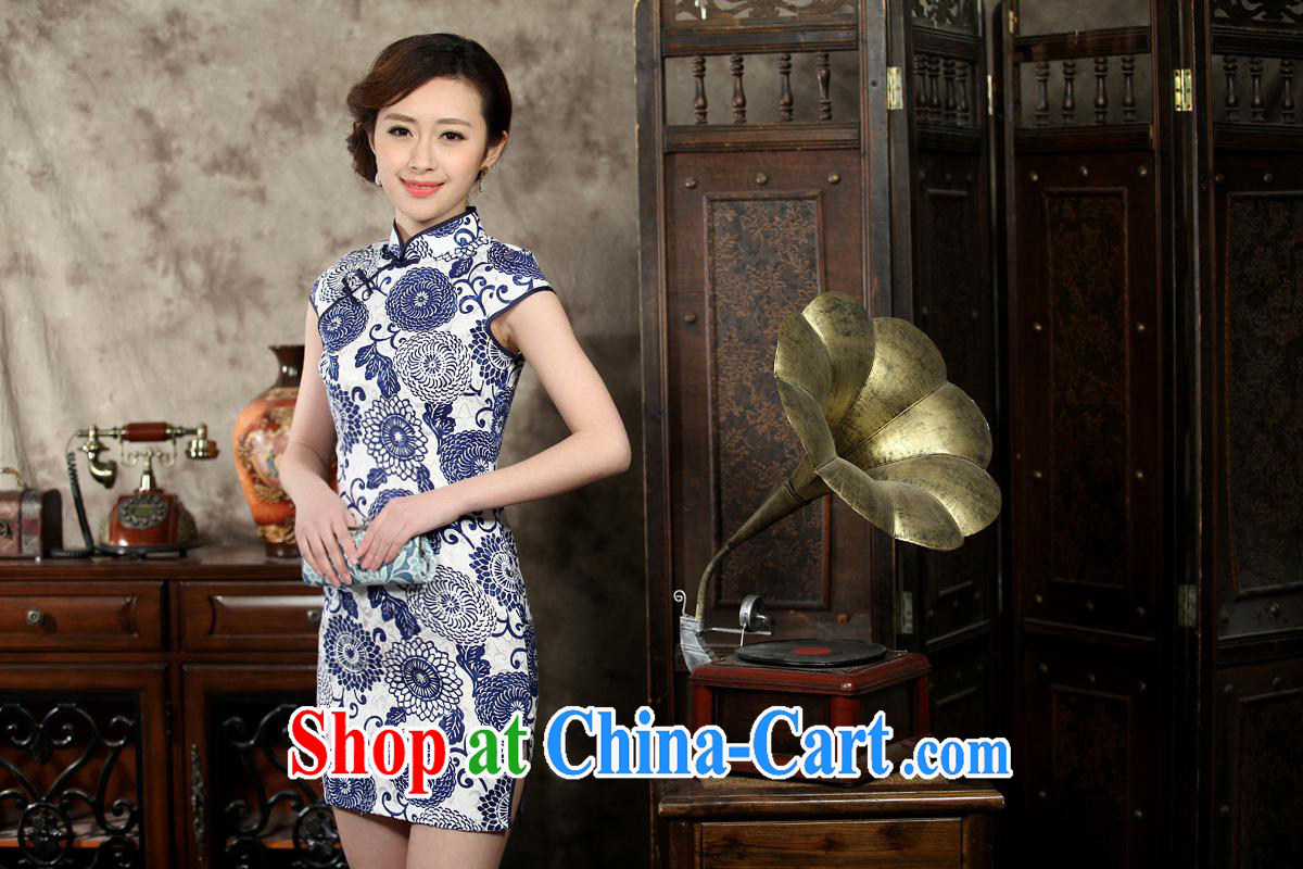 Wholesale new, improved day-short, Retro cheongsam dress jacquard cotton stamp beauty and elegant low-power's white XXL pictures, price, brand platters! Elections are good character, the national distribution, so why buy now enjoy more preferential! Health