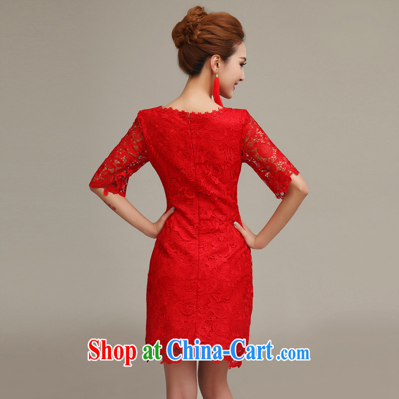 man she married Yi Manni bridal wedding dress 2015 spring and summer new short bows clothing trendy red marriage evening dresses XXL, diffuse Connie married Yi, shopping on the Internet
