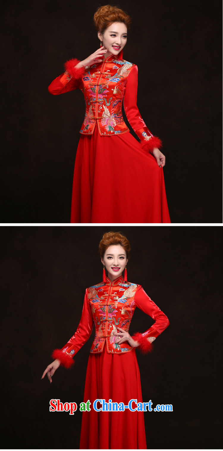 man she married Yi Manni 2015 spring thick new cheongsam dress marriage long-sleeved red bows Service Bridal Fashion wedding dresses antique dresses XXL pictures, price, brand platters! Elections are good character, the national distribution, so why buy now enjoy more preferential! Health