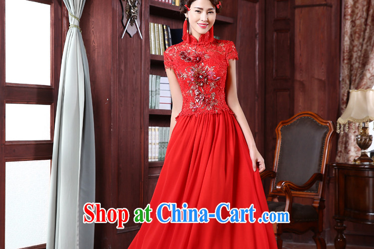 Honey, bride long bridal red cheongsam lace cheongsam red retro wedding wedding dress long-sleeved thick bridal red XXXL pictures, price, brand platters! Elections are good character, the national distribution, so why buy now enjoy more preferential! Health