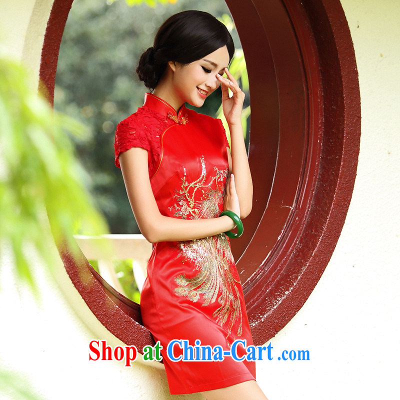 China classic * Fire Phoenix.. recommended improved retro wedding dress stylish and elegant toasting Service Bridal red XXL, China Classic (HUAZUJINGDIAN), online shopping