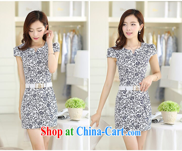 Days in Korea (ThYs) 2015 spring beauty OL aura-waist cotton Ma ethnic wind short-sleeve dresses women 8095 blue XL pictures, price, brand platters! Elections are good character, the national distribution, so why buy now enjoy more preferential! Health