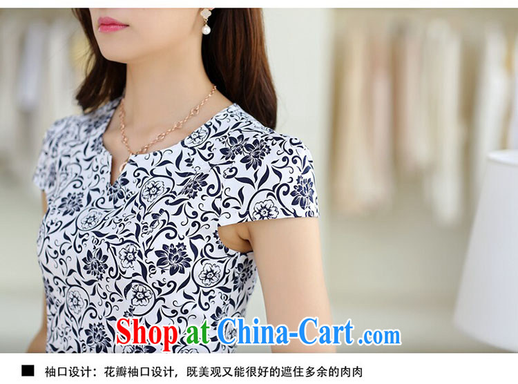 Days in Korea (ThYs) 2015 spring beauty OL aura-waist cotton Ma ethnic wind short-sleeve dresses women 8095 blue XL pictures, price, brand platters! Elections are good character, the national distribution, so why buy now enjoy more preferential! Health