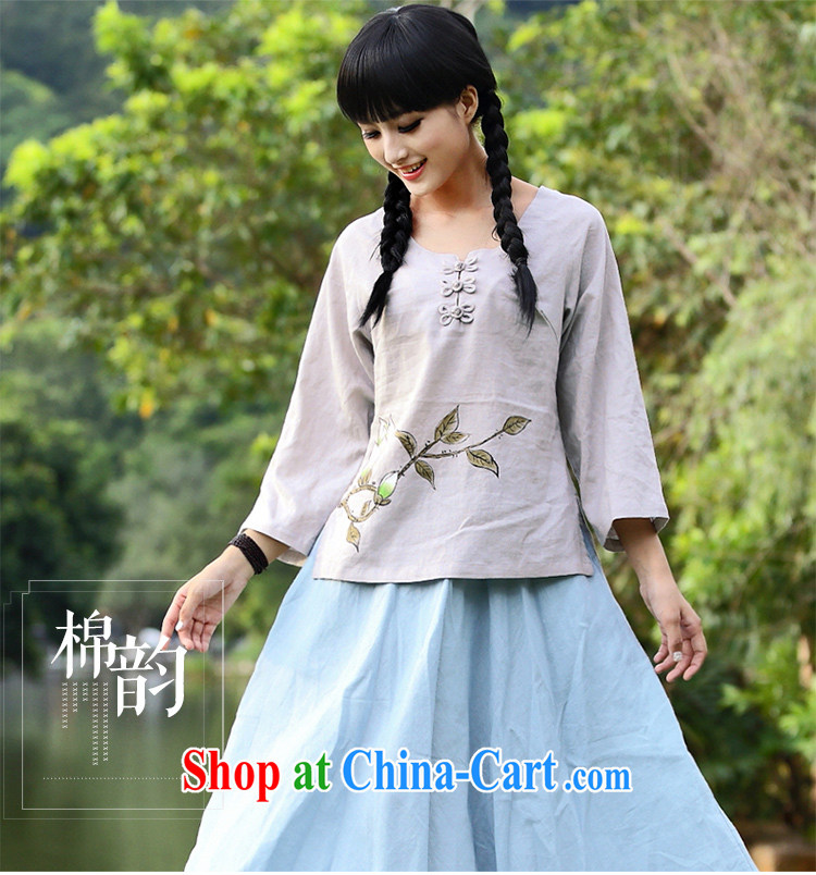 China classic 2015 new ethnic wind and stylish improved Chinese Chinese Spring, Summer retro T-shirt long-sleeved gray XXL pictures, price, brand platters! Elections are good character, the national distribution, so why buy now enjoy more preferential! Health