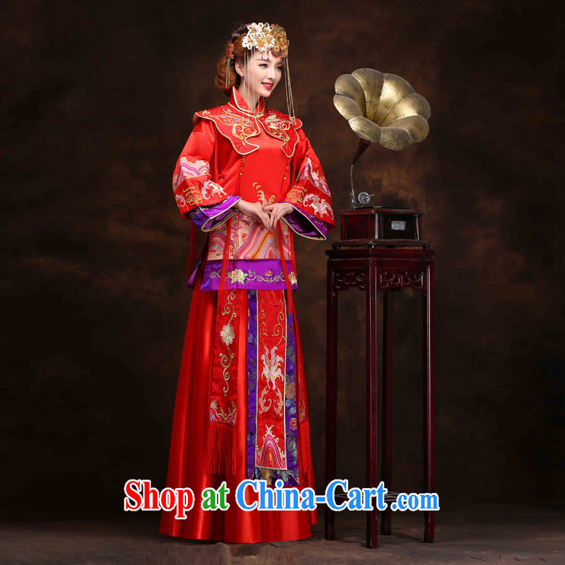 man she married the red-su Wo service use phoenix 2015 spring and summer new bride toast Chinese Dress costumes Cherrie Ying wedding clothes married Yi XL, diffuse Connie married Yi, shopping on the Internet